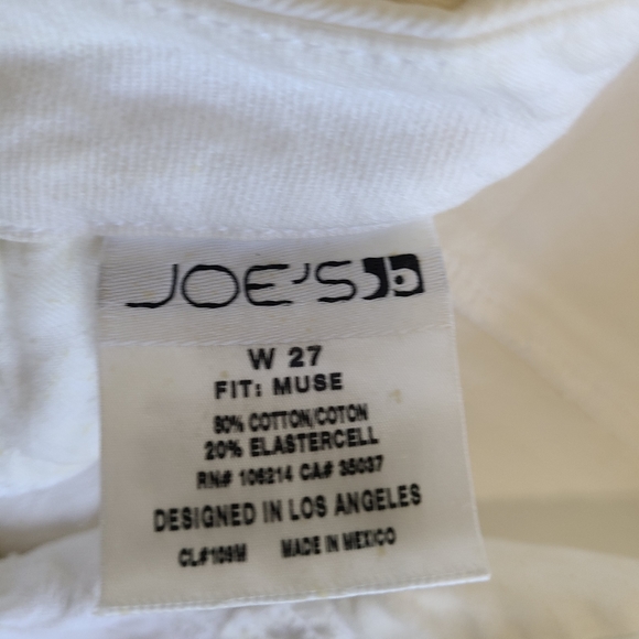Joe's Classic Woman's White High Waisted Wide Leg  Flare Summer Jeans, Size 24 - Picture 11 of 16